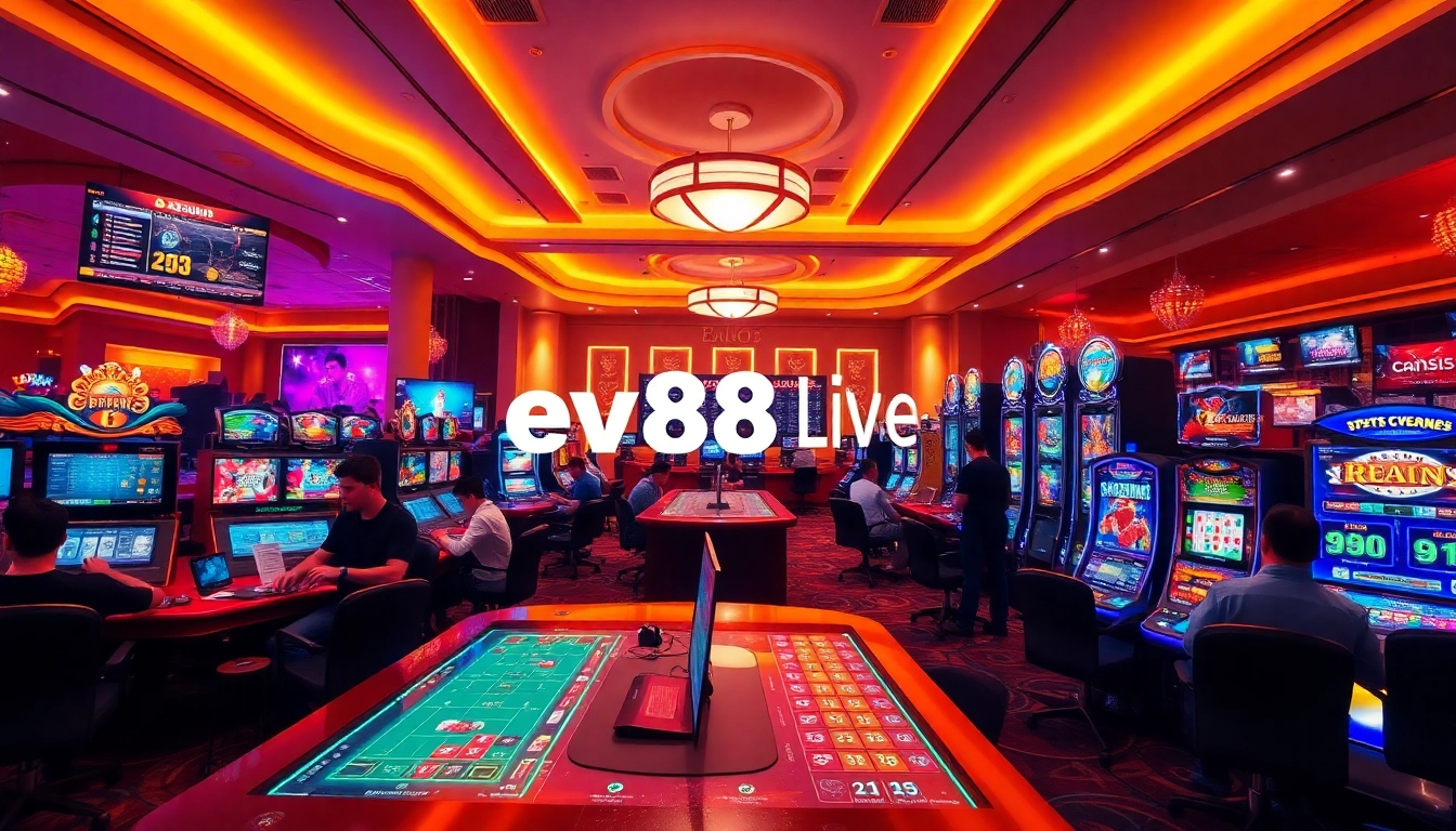Experience exciting online gaming at ev88win.live with vibrant casino scenes and engaging gameplay.