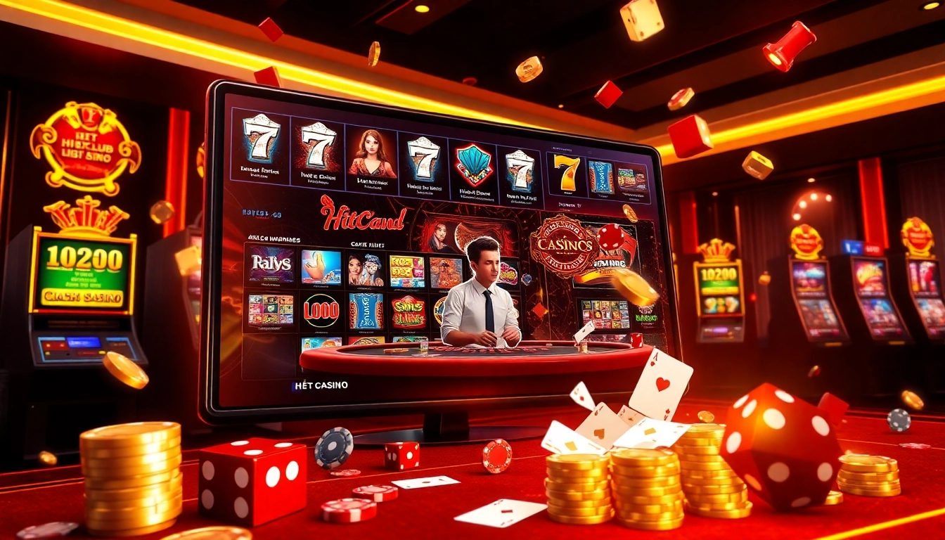 Experience Hitclub nổ hũ in an exciting online casino setup featuring vibrant games and engaging visuals.