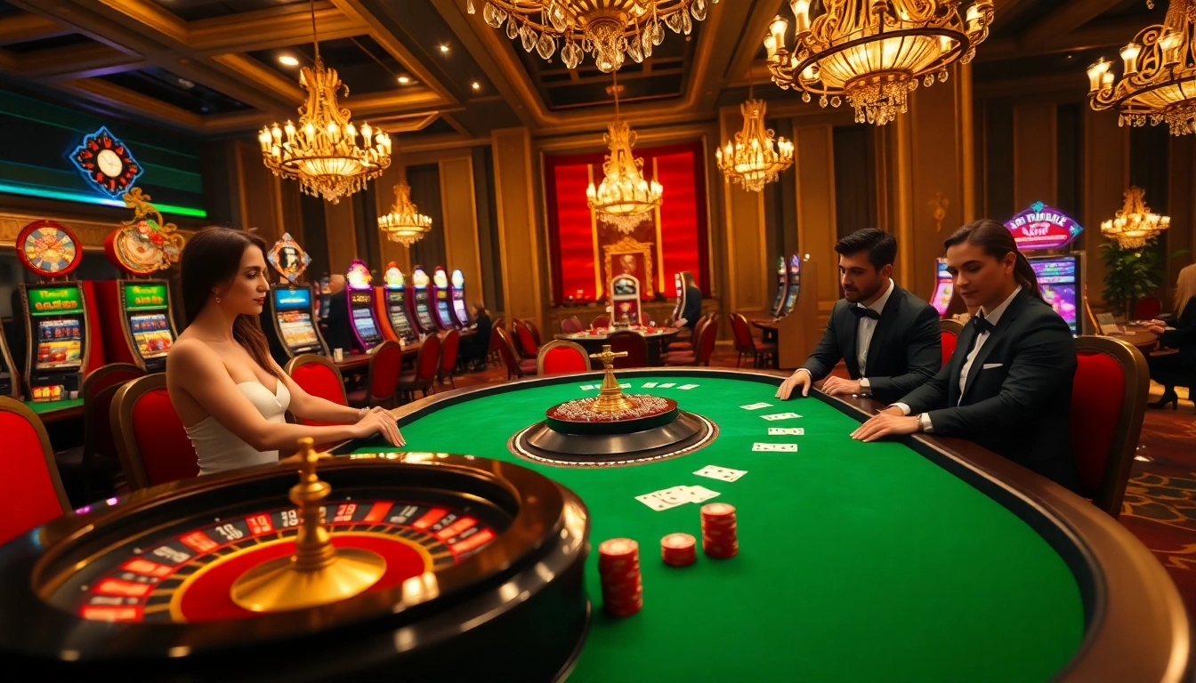 Engage with thrilling casino action featuring poker chips, cards, and a roulette wheel in hm88 gameplay.