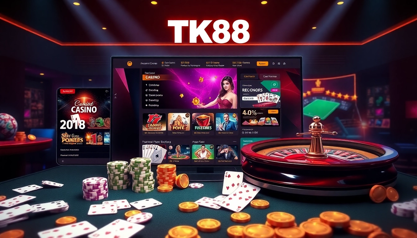 Engage in elite gaming at TK88's luxurious online casino, featuring exciting slots and poker matches.