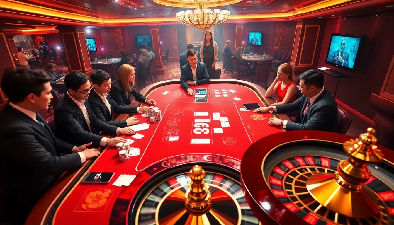 Experience the excitement of online gaming at GO8.COM with a dynamic casino scene featuring poker tables and vibrant betting activity.
