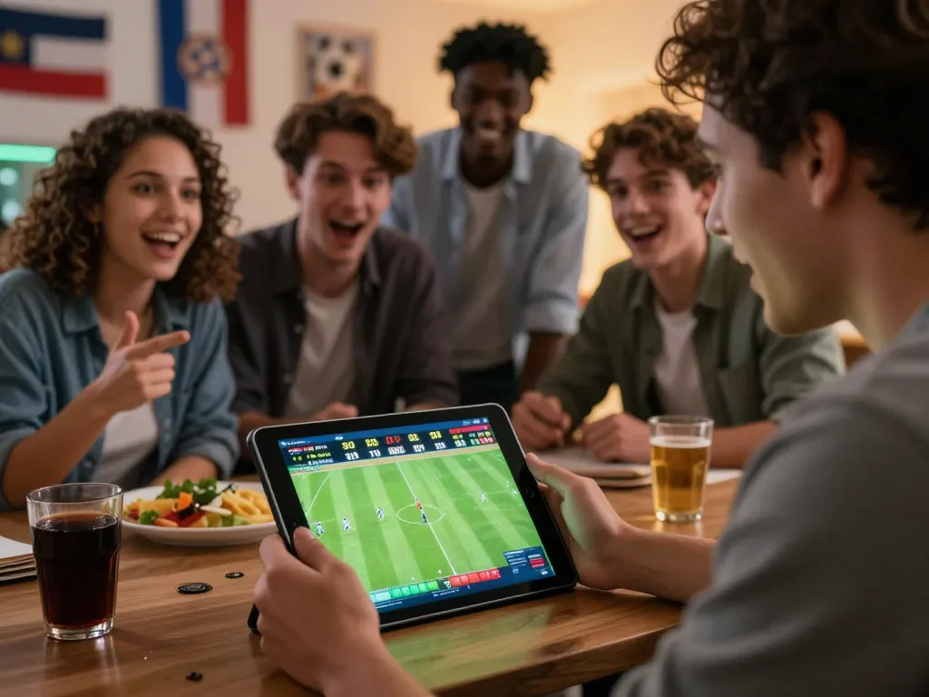 CakhiaTV viewers actively placing bets during a live football match, capturing the excitement of sports gambling.