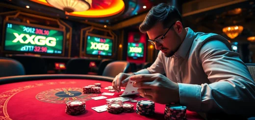 Experience the thrill of winning at XXGG with luxurious casino tables and vibrant excitement.