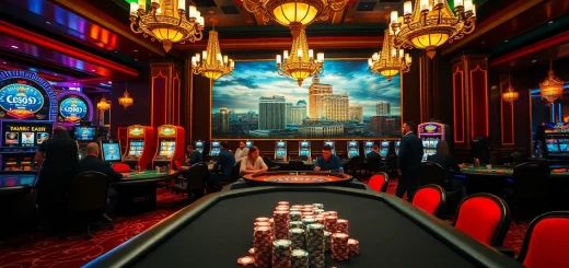 Experience the thrill of the 789p casino scene with vibrant tables and engaged players.