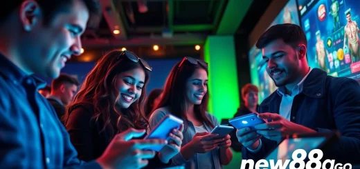 Exciting online gaming experience showcasing new88go.com with diverse players and vibrant digital interface.
