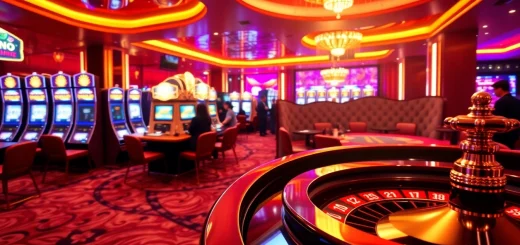 SODO Casino vibrant atmosphere with players at slot machines and poker tables.