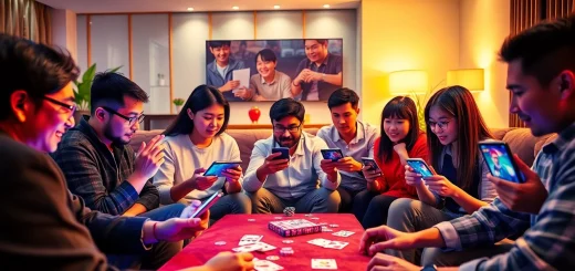 Exciting gaming scene featuring players engaged in online card games at gamebaidoithuong.com.vc.