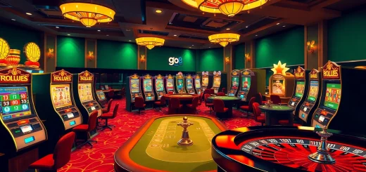 Go8 showcases exciting online slot machines and casino games in a vibrant setup.