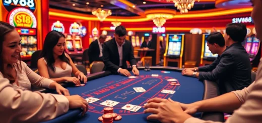 Players engage in high-stakes blackjack action at SV88’s professional casino tables.