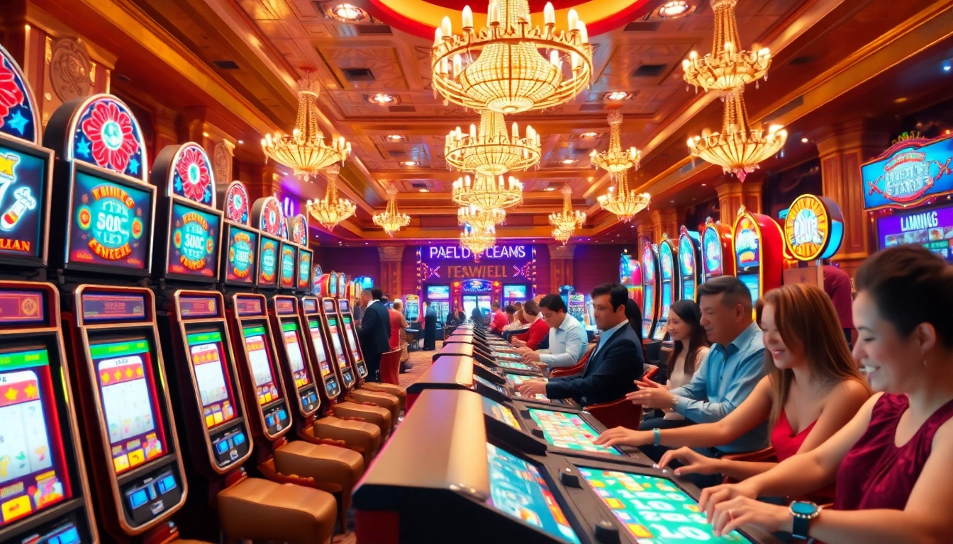 Experience the thrill of RR88 in a lively casino environment full of vibrant games and joyful players.