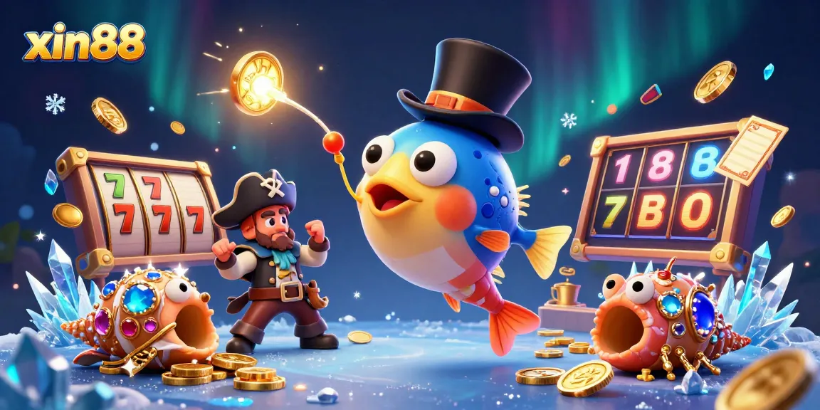 Engage with xin88 in a vibrant casino scene featuring shining gems, characters, and dynamic elements.