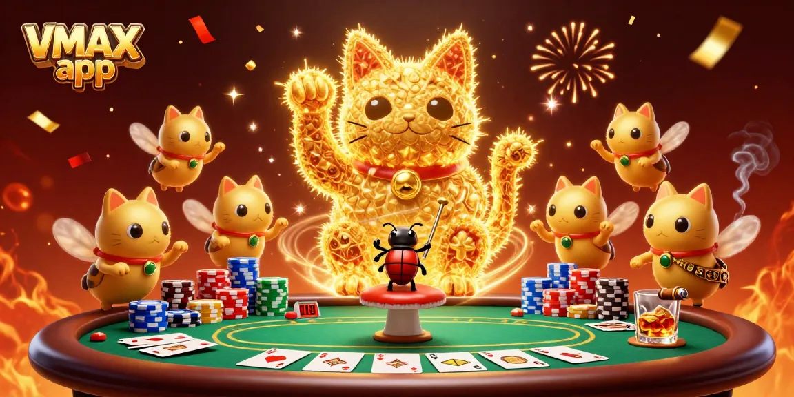 Play exciting games with the VMAX app, where luck meets gold-themed illustrations.