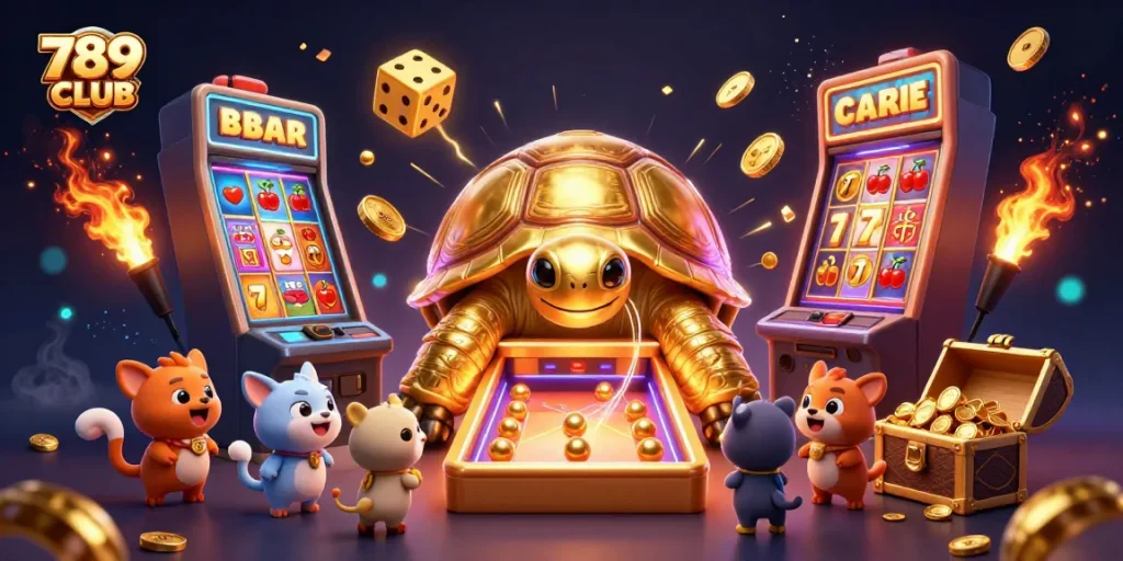 Experience the thrill of 789 CLUB with a captivating jackpot scene featuring a golden tortoise.